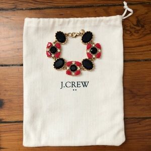 J Crew Navy & Fuchsia Floral Bracelet